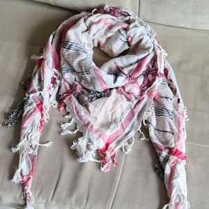 Zadig & Voltaire pink/gray/natural scarf.